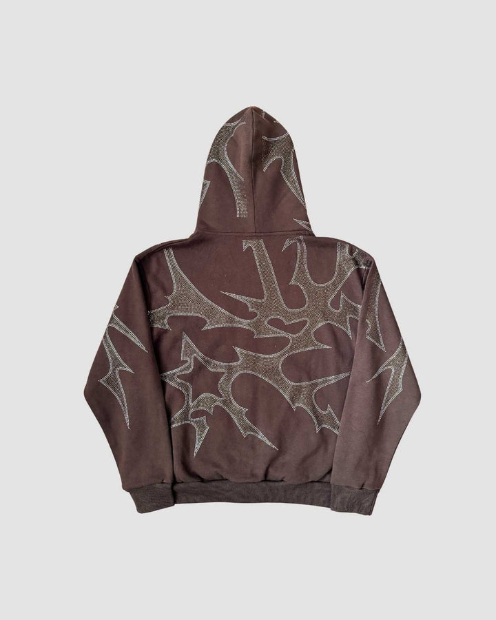 THORNS ZIP HOODIE BROWN